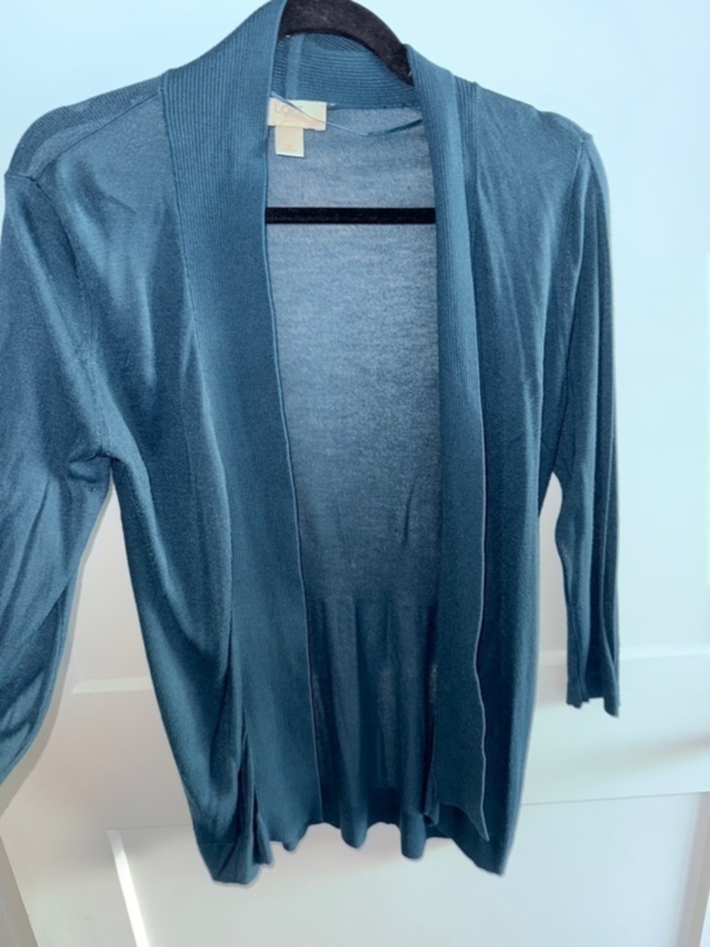 LOFT Teal Open-Front Lightweight Cardigan - Size SP